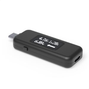 <B>At a Glance</B><br/>USB C Tester monitors USB-C power and charging up to 240W. Measure voltage and amperage. Visualize the directional flow of electrical current. Updated OLED display is brighter and easier to read. New orientation button lets you flip the screen 180 degrees<br/><br/><B>Bidirectional</B><br/>USB power meter can be connected in either orientation