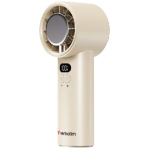 <b>Cool 'n' Go Ice Touch Handheld Fan - White/Silver</b><br/><br/><b>Ice Cool</b><br/><br/>Stay cool and refreshed wherever life takes you with the Verbatim Cool ’n’ Go Ice Touch. This compact