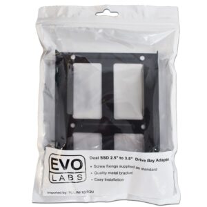 The Evo Labs ESHD-2535B Double Internal Drive Bay Adapter is a Universal Bracket designed to fit any Standard 3.5-inch Internal Hard Drive Bay found inside Desktop Computer Cases.<br/><br/>Because it adheres to standard 3.5-inch form-factor specifications