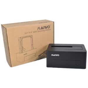 Maiwo 2.5"/ 3.5" SATA USB 3.0 HDD Docking Station<br/><br/>An easy way to read and write data to an internal 3.5" or 2.5" Hard Drive or SSD.    Fast data connection via USB3.0 for transferring files<br/><br/><ul><br/><b>Key features</b><br/>USB 3.0 Hard Drive Dock<br/><br/>Hot Plug and Play<br/><br/>LED indicator shows power and disk activity<br/>Power adapter: 12V<br/>Material: ABS/PC plastic<br/>Interface: USB 3.0 interface(compatible USB 2.0)<br/>Hard drive: Support 2.5/3.5 inch SATA HDD/SSD<br/>Size: 128(L) x 75(W) x 58(H)<br/>Supported Windows Me and above