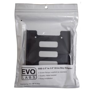 The Evo Labs ESHD-2535A is a Universal Mounting Bracket designed to fit any standard 2.5-inch Solid State Drive (SSD) or Hard Disk Drive (HDD) into a Standard 3.5-inch Internal Computer Drive Bay<br/><br/><b>Compatible Drive Types (What fits inside the adapter)</b><br/><br/>The adapter accepts a single 2.5-inch storage drive
