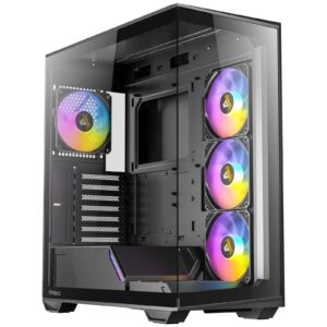 <b>C3 BLACK ARGB CONSTELLATION SERIES</b><br/><br/><b>270° Full-View Tempered Glass</b><br/>Seamless paneling design with full-view panoramic tempered glasses