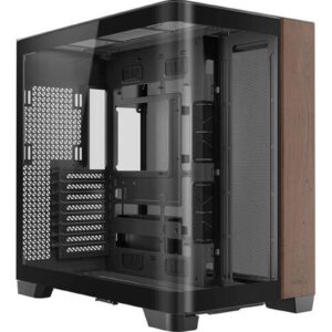 <b>C8 Curve Wood</b><br/><br/><b>Super wide angle single curved glass with exotic wood</b><br/>C8 Curve Wood employs single piece of curved tempered glass panel which provides an uninterrupted panoramic view. Right side of front is made of wood (walnut) that could be seamlessly integrated into your interior design style. <br/><br/><b>Support Back-Connect Motherboards</b><br/>Plug in cables from behind to give front a cleaner look and a smoother airflow channel.<br/><br/><b>Vertical Cooling</b><br/>Can accommodate three 120mm/140mm or two 160mm fans each on top and bottom for efficient GPU cooling.<br/><br/><b>Bottom fan configuration</b><br/>Comes with interchangeable fan brackets to cater to fans of different sizes.<br/><br/><b>Dual Chamber</b><br/>Independent cooling for CPU/GPU on the left side & PSU/Drives on the right side.<br/><br/><b>Best Cooling Design</b><br/>Support 3 x 360mm radiators on top