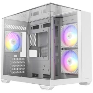 <b>CX600M Trio ARGB Mini-Tower Gaming Case - White</b><br/><br/><b>The CX600M Trio ARGB Mini-Tower Gaming Case</b> offers a blend of style and functionality with its triple transparent view and efficient cooling solutions. Designed for gamers and PC enthusiasts