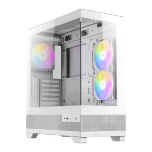 The Antec CX700 ARGB is a stylish and functional mid-tower gaming case designed to showcase your build with its panoramic 270° view through seamless 4mm steel-tempered glass panels on the left and front. It features a tool-free panel design for easy assembly and maintenance