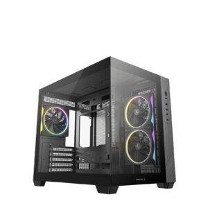 <b>DeepCool CG330 3F is a panoramic Micro-ATX case</b><br/><br/>The CG330 3F is a panoramic Micro-ATX case with a dual-chamber structure for better airflow and organization. Pre-installed with three ARGB fans