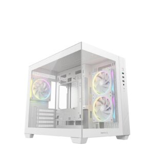 <b>DeepCool CG330 3F WH is a panoramic Micro-ATX case</b><br/><br/>The CG330 3F WH is a panoramic Micro-ATX case with a dual-chamber structure for better airflow and organization. Pre-installed with three ARGB fans