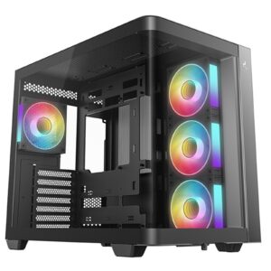 <b>DeepCool CG530U 4F CURVED GLASS SHOWCASE</b><br/><br/>The CG530U 4F is a curved-glass panoramic case built on a dual-chamber design. Pre-installed with four ARGB fans