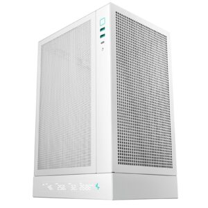 <b>CH170 DIGITAL White</b><br/><br/>The CH170 DIGITAL White is a vertical ITX case that has all the hallmarks of a high-airflow DeepCool case but in a tiny footprint. The internal layout provides a lot of flexibility for a number of different cooling and PSU options.<br/><br/><b>CH170 DIGITAL White</b><br/>The Tiny Tower of Power<br/><br/><b>HIGH AIRFLOW PANELS</b><br/>Mesh panels surround the CH170 DIGITAL from every side and create a high-airflow