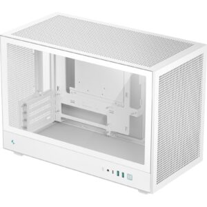 <b>The DeepCool CH260 White</b> is a compact Micro-ATX case designed to offer high airflow and versatile component compatibility. It features a sleek black design with a tempered glass side panel