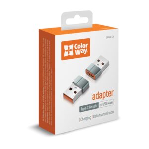 <b>ColorWay CW-AD-CA</b><br/>The Colorway Type-C to USB-A adapter is a miniature adapter that allows you to charge smartphones and tablets with a USB-C connector from PCs