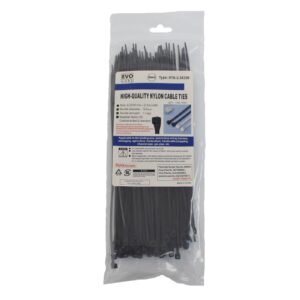 <b>Evo Labs Black Cable Ties 100 Pack</b><br/><br/><b>Key Features</b><br/>- Self-locking<br/>- Easy operation<br/>- Perfect for DIY