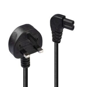 The Lindy right angled cables is ideal for the newer types of flat TV's that are on the market at the moment. The angled connector sits comfortably behind your TV and allows your LED or LCD TV to be placed closer to the wall.<br/><br/><b>Specifications</b><br/><br/>UK 3 Pin Plug to IEC C17<br/><br/>Fully moulded with 3A<br/><br/><b>Total length: </b><br/>0.5m<br/><br/><b>Colour: </b><br/>Black<br/>