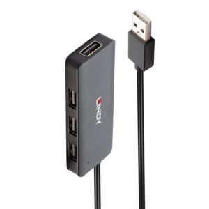- Provides 4 USB 2.0 HighSpeed ports  <br/>- Supports data transfer rates up to 480 Mbps<br/>- Compatible with all USB Type A equipped computers<br/>- USB bus-powered with DC socket for external power supply<br/>- 2 year warranty<br/><br/>The Lindy 4 Port USB 2.0 Hub allows the user to connect 4 additional peripherals to a USB Type A equipped computer. Capable of data transfer speeds of up to 480Mbps