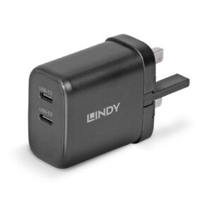 <b>65W USB 2 x Type C Charger</b><br/>The Lindy 65W 2 x USB Type-C GaN Charger