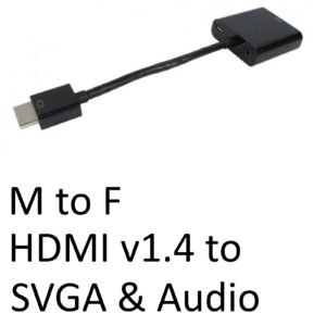 The HDMI to VGA adapter can convert a HDMI signal into a VGA signal with output for 3.5mm stereo. The VGA connector has a 3.5mm stereo socket to connect your PC speakers and a USB port for providing extra power should it be needed.<br/><ul><br/><b>Specification:</b><br/><br/> HDMI to VGA conversion<br/> Supports HDCP 1.2<br/> Supports 165MHz/1.65Gbps per channel bandwidth<br/> Supports VGA output up to UXGA and 1080P<br/> 10bit DAC<br/> 3.5mm stereo output<br/> USB power port<br/> USB power cable included<br/><br/><b>Guarantee </b><br/>1yr<br/> <br/></ul>
