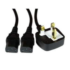 The UK plug to two IEC (C13) cable