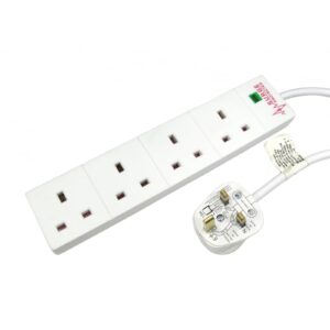 <b>Key Features</b><br/>- Surge protection<br/>- Status LED<br/>- White<br/>- 13a Fuse<br/><br/><b>Number of Ports</b><br/>4<br/><br/><b>Cable Length</b><br/>2m<br/><br/><b>Surge Protection</b><br/>Yes<br/><br/><b>Colour</b><br/>White<br/>