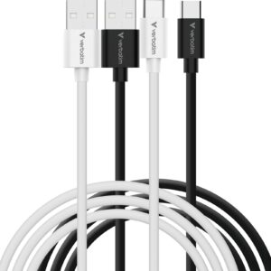 <b>Verbatim Essentials Sync & Charge USB-A to C Cables</b><br/><br/><b>Product Details</b><br/><br/>Two USB-A to USB-C cables (one black