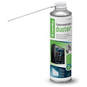 Compressed gas duster in a compact can