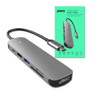 The Prevo C605A USB Type-C 6-In-1 Hub Docking Station is a versatile and convenient solution for expanding the connectivity options of your devices. It features a USB Type-C port