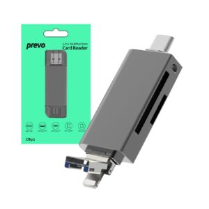 The Prevo CR312 is a card reader that supports various types of memory cards including SD