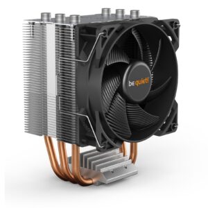 <b>PURE ROCK SLIM 2</b><br/>QUIET AND COMPACT COOLING<br/>be quiet! Pure Rock Slim 2 is particularly applicable to compact and quiet multimedia systems. Thanks to its compact construction Pure Rock Slim 2 is the perfect choice for PC cases that have limited space. Among the features that give it such an excellent price-to-performance ratio are:<br/><br/>- A high 130W TDP cooling efficiency<br/>- An optimized AMD mounting for an even easier installation in alignment with the airflow<br/>- Full configuration of RAM memory banks in PC cases with limited space<br/>- 3 high-performance 6mm heat pipes with aluminum caps and HDT technology<br/>- Pure Wings 2 92mm PWM fan for silent operation of max. 25.4dB(A)<br/>- PWM variable speed operation to help balance cooling and quietness<br/>- Brushed aluminum finish<br/>- 3-year manufacturer’s warranty<br/><br/><b>SLIM AND COMPACT DESIGN</b><br/>For densely packed multimedia systems<br/>Thanks to its compact construction Pure Rock Slim 2 is the perfect choice for PC cases that have limited space. Notwithstanding
