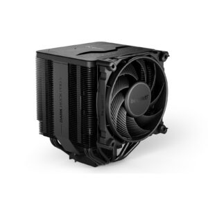 <b>DARK ROCK PRO 5</b><br/>No Compromise Performance and Silence<br/>Dark Rock Pro 5 offers an immense cooling performance and virtually inaudible operation. Excellent for heavily overclocked systems and demanding workstations.<br/><br/>7 high-performance heat pipes for immensely high cooling power<br/>2 virtually inaudible Silent Wings PWM fans for perfect airflow<br/>Front fan with funnel-shaped outlet for optimal air distribution<br/>A speed switch allows you to switch between Quiet Mode and Performance Mode anytime<br/>Height-adjustable front fan and generous heat sink cut-outs for high RAM and VRM cooler compatibility<br/>Special black coating with ceramic particles enables perfect heat transfer and elegant look<br/>Compatible with liquid metal thermal grease<br/><br/><b>IMMENSE COOLING POWER</b><br/>Even with heavily overclocked systems<br/>Dark Rock Pro 5 features 7 high-performance copper heat pipes and a special black coating with ceramic particles. As a result