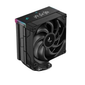 The AK400 Digital Pro is a high-performance CPU air cooler built to deliver excellent thermal management and modern aesthetics. It features a precision-engineered single-tower heatsink with four 6mm direct-contact copper heatpipes that efficiently draw heat away from your processor.<br/><br/>This cooler includes a vibrant addressable RGB 120mm fan that provides dynamic airflow while maintaining quiet operation. A standout feature is the integrated digital display on the heatsink cover