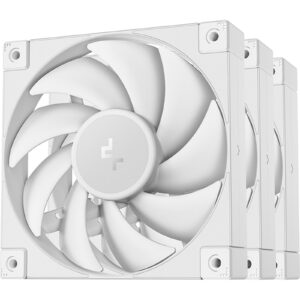 The DeepCool FD12 120mm White PWM case fan offers a blend of high performance and quiet operation