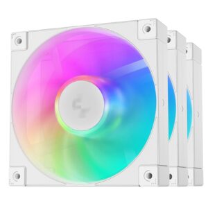 <b>DeepCool FD12 ARBG 3 in 1 Case Fan - White)<br/><br/>The new DeepCool FD12 ARGB fans are the next evolution of the popular FC120 addressable RGB fans. Revamped with a cleaner daisy chain cable and secure connectors