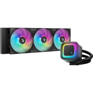<b>The DeepCool LE360 V2</b> is a high-performance liquid CPU cooler designed to provide efficient cooling for high-end systems. This cooler features a 360mm radiator and three pre-installed 120mm ARGB fans