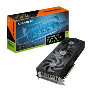 <b>GeForce RTX 5070 Ti EAGLE OC SFF 16G</b><br/><br/><b>FEATURES</b><br/>Powered by the NVIDIA Blackwell architecture and DLSS 4<br/>Powered by GeForce RTX 5070 Ti<br/>Integrated with 16GB GDDR7 256bit memory interface<br/>WINDFORCE cooling system<br/>Hawk fan<br/>Server-grade thermal conductive gel<br/>RGB Lighting<br/>Dual BIOS (Performance / Silent)<br/>NVIDIA SFF-ready<br/>Reinforced structure<br/>Versatile VGA holder<br/><br/><b>SPECIFICATION</b><br/><br/><b>Graphics Processing</b><br/>GeForce RTX 5070 Ti<br/><br/><b>Core Clock</b><br/>2542 MHz (Reference: 2452 MHz)<br/><br/><b>CUDA Cores</b><br/>8960<br/><br/><b>Memory Clock</b><br/>28 Gbps<br/><br/><b>Memory Size</b><br/>16GB<br/><br/><b>Memory Type</b><br/>GDDR7<br/><br/><b>Memory Bus</b><br/>256 bit<br/><br/><b>Card Bus</b><br/>PCI-E 5.0<br/><br/><b>Digital Max Resolution</b><br/>7680 x 4320<br/><br/><b>Multi-View</b><br/>4<br/><br/><b>Card Size</b><br/>L=304 W=126 H=50 mm<br/><br/><b>PCB Form</b><br/>ATX<br/><br/><b>DirectX</b><br/>DirectX 12 API<br/><br/><b>OpenGL</b><br/>OpenGL 4.6<br/><br/><b>Recommended PSU</b><br/>750W<br/><br/><b>Power Connectors</b><br/>16 pin x 1<br/><br/><b>Output</b><br/>DisplayPort 2.1a x 3<br/>HDMI 2.1b x 1<br/><br/><b>Accessories</b><br/>VGA manual<br/>1 x  12V-2x6 to 3x PCIe 8pin adapter<br/>Versatile VGA holder<br/>Versatile VGA holder manual