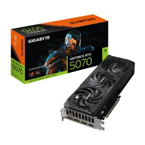 <b>GeForce RTX 5070 WINDFORCE OC SFF 12G</b><br/><br/><b>FEATURES</b><br/>Powered by the NVIDIA Blackwell architecture and DLSS 4<br/>Powered by GeForce RTX 5070<br/>Integrated with 12GB GDDR7 192bit memory interface<br/>WINDFORCE cooling system<br/>Hawk fan<br/>Server-grade thermal conductive gel<br/>NVIDIA SFF-ready<br/>Reinforced structure<br/><br/><b>SPECIFICATION</b><br/><br/><b>Graphics Processing</b><br/>GeForce RTX 5070<br/><br/><b>Core Clock</b><br/>2542 MHz (Reference card : 2512 MHz)<br/><br/><b>CUDA Cores</b><br/>6144<br/><br/><b>Memory Clock</b><br/>28 Gbps<br/><br/><b>Memory Size</b><br/>12 GB<br/><br/><b>Memory Type</b><br/>GDDR7<br/><br/><b>Memory Bus</b><br/>192 bit<br/><br/><b>Card Bus</b><br/>PCI-E 5.0<br/><br/><b>Digital Max Resolution</b><br/>7680x4320<br/><br/><b>Multi-View</b><br/>4<br/><br/><b>Card Size</b><br/>TBD<br/><br/><b>PCB Form</b><br/>ATX<br/><br/><b>DirectX</b><br/>DirectX 12 API<br/><br/><b>OpenGL</b><br/>4.6<br/><br/><b>Recommended PSU</b><br/>TBD<br/><br/><b>Power Connectors</b><br/>16 Pin x 1<br/><br/><b>Output</b><br/>DisplayPort 2.1b x 3<br/>HDMI 2.1b x 1<br/><br/><b>Accessories</b><br/>Quick guide<br/>1 x  12V-2x6 to 2x PCIe 8pin adapter<br/>