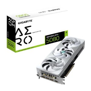 <b>GeForce RTX 5080 AERO OC SFF 16G</b><br/><br/><b>FEATURES</b><br/>Powered by the NVIDIA Blackwell architecture and DLSS 4<br/>Powered by GeForce RTX 5080<br/>Integrated with 16GB GDDR7 256bit memory interface<br/>WINDFORCE cooling system<br/>Hawk fan<br/>Server-grade thermal conductive gel<br/>RGB Lighting<br/>Dual BIOS (Performance / Silent)<br/>NVIDIA SFF-ready<br/>Reinforced structure<br/>Versatile VGA holder<br/>4 years warranty (Online registration required)<br/><br/><b>SPECIFICATION</b><br/><br/><b>Graphics Processing</b><br/>GeForce RTX 5080<br/><br/><b>Core Clock</b><br/>2730 MHz (Reference: 2617 MHz)<br/><br/><b>CUDA Cores</b><br/>10752<br/><br/><b>Memory Clock</b><br/>30 Gbps<br/><br/><b>Memory Size</b><br/>16GB<br/><br/><b>Memory Type</b><br/>GDDR7<br/><br/><b>Memory Bus</b><br/>256 bit<br/><br/><b>Card Bus</b><br/>PCI-E 5.0<br/><br/><b>Digital Max Resolution</b><br/>7680 x 4320<br/><br/><b>Multi-View</b><br/>4<br/><br/><b>Card Size</b><br/>L=304 W=126 H=50 mm<br/><br/><b>PCB Form</b><br/>ATX<br/><br/><b>DirectX</b><br/>DirectX 12 API<br/><br/><b>OpenGL</b><br/>OpenGL 4.6<br/><br/><b>Recommended PSU</b><br/>850W<br/><br/><b>Power Connectors</b><br/>16 pin x 1<br/><br/><b>Output</b><br/>DisplayPort 2.1a x 3<br/>HDMI 2.1b x 1<br/><br/><b>Accessories</b><br/>VGA manual<br/>Warranty notice<br/>1 x 12V-2x6 to 3 x PCIe 8pin adapter<br/>Versatile VGA holder<br/>Versatile VGA holder manual