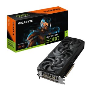 <b>GeForce RTX 5080 WINDFORCE OC SFF 16G</b><br/><br/><b>FEATURES</b><br/>Powered by the NVIDIA Blackwell architecture and DLSS 4<br/>Powered by GeForce RTX 5080<br/>Integrated with 16GB GDDR7 256bit memory interface<br/>WINDFORCE cooling system<br/>Hawk fan<br/>Server-grade thermal conductive gel<br/>Dual BIOS (Performance / Silent)<br/>NVIDIA SFF-ready<br/>Reinforced structure<br/>Versatile VGA holder<br/><br/><b>SPECIFICATION</b><br/><br/><b>Graphics Processing</b><br/>GeForce RTX 5080<br/><br/><b>Core Clock</b><br/>2670 MHz (Reference: 2617 MHz)<br/><br/><b>CUDA Cores</b><br/>10752<br/><br/><b>Memory Clock</b><br/>30 Gbps<br/><br/><b>Memory Size</b><br/>16GB<br/><br/><b>Memory Type</b><br/>GDDR7<br/><br/><b>Memory Bus</b><br/>256 bit<br/><br/><b>Card Bus</b><br/>PCI-E 5.0<br/><br/><b>Digital Max Resolution</b><br/>7680 x 4320<br/><br/><b>Multi-View</b><br/>4<br/><br/><b>Card Size</b><br/>L=304 W=126 H=50 mm<br/><br/><b>PCB Form</b><br/>ATX<br/><br/><b>DirectX</b><br/>DirectX 12 API<br/><br/><b>OpenGL</b><br/>OpenGL 4.6<br/><br/><b>Recommended PSU</b><br/>850W<br/><br/><b>Power Connectors</b><br/>16 pin x 1<br/><br/><b>Output</b><br/>DisplayPort 2.1a x 3<br/>HDMI 2.1b x 1<br/><br/><b>Accessories</b><br/>VGA manual<br/>1 x 12V-2x6 to 3 x PCIe 8pin adapter<br/>Versatile VGA holder<br/>Versatile VGA holder manual