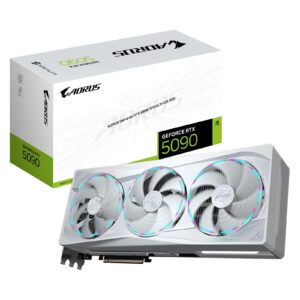 <b>AORUS GeForce RTX 5090 STEALTH ICE 32G</b><br/><br/><b>FEATURES</b><br/>Powered by the NVIDIA Blackwell architecture and DLSS 4<br/> Powered by GeForce RTX™ 5090<br/> Integrated with 32GB GDDR7 512bit memory interface<br/> White aesthetics and compatible with Stealth series<br/> WINDFORCE cooling system<br/> Hawk fan<br/> Composite metal grease for GPU<br/> Server-grade thermal conductive gel<br/> Superconducting heat pipes<br/> LCD edge view<br/> RGB Halo<br/> Reinforced structure<br/> Versatile VGA holder<br/> 4 years warranty (Online registration required)<br/><br/><b>SPECIFICATION</b><br/><br/><b>Graphics Processing</b><br/>GeForce RTX 5090<br/><br/><b>Core Clock</b><br/>2655 MHz (Reference card : 2407MHz)<br/><br/><b>CUDA Cores</b><br/>21760<br/><br/><b>Memory Clock</b><br/>28 Gbps<br/><br/><b>Memory Size</b><br/>32 GB<br/><br/><b>Memory Type</b><br/>GDDR7<br/><br/><b>Memory Bus</b><br/>512 bit<br/><br/><b>Card Bus</b><br/>PCI-E 5.0<br/><br/><b>Digital Max Resolution</b><br/>7680x4320<br/><br/><b>Multi-View</b><br/>4<br/><br/><b>Card Size</b><br/>L=360 W=150 H=75 mm<br/><br/><b>PCB Form</b><br/>ATX<br/><br/><b>DirectX</b><br/>DirectX 12 API<br/><br/><b>OpenGL</b><br/>4.6<br/><br/><b>Recommended PSU</b><br/>1000W<br/><br/><b>Power Connectors</b><br/>16 Pin x 1<br/><br/><b>Output</b><br/>DisplayPort 2.1a x 3<br/>HDMI 2.1b x 1<br/><br/><b>Accessories</b><br/>Quick guide<br/>Warranty registration<br/>1 x 12V-2x6 to 4 x PCIe 8pin adapter<br/>AORUS identity stickers<br/>AORUS metal sticker<br/>Versatile VGA holder<br/>Versatile VGA holder manual