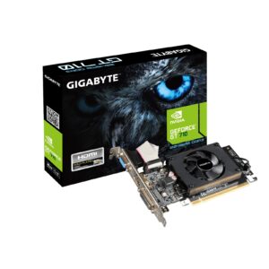 <ul><br/><b>Key features</b><br/><br/><b>Chipset</b><br/>GeForce GT 710<br/><br/><b>Core Clock</b><br/>954 MHz (Standard: 954 MHz)<br/><br/><b>Memory Clock</b><br/>1800 MHz<br/><br/><b>Process Technology</b><br/>28 nm<br/><br/><b>Memory Size</b><br/>2 GB<br/><br/><b>Memory Bus</b><br/>64 bit<br/><br/><b>Memory Type</b><br/>DDR3<br/><br/><b>Card Bus</b><br/>PCI-E 2.0<br/><br/><b>DirectX</b><br/>12<br/><br/><b>OpenGL</b><br/>4.5<br/><br/><b>PCB Form</b><br/>Low Profile<br/><br/><b>Digital max resolution</b><br/>4096 X 2160<br/><br/><b>Analog max resolution</b><br/>2048 x 1536<br/><br/><b>Multi-view</b><br/>2<br/><br/><b>I/O</b><br/>Dual-link DVI-D*1 / HDMI*1 / D-Sub*1<br/><br/><b>Card size</b><br/>H=21 L=144 W=68 mm<br/><br/><b>Suggested Power requirement</b><br/>300W</ul>