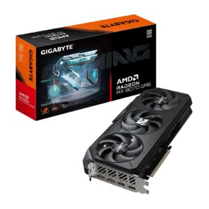 <b>Radeon RX 9070 GRE GAMING OC 12G</b><br/><br/><b>FEATURES</b><br/>Powered by Radeon™ RX 9070 GRE<br/>Integrated with 12GB GDDR6 192bit memory interface<br/>WINDFORCE cooling system<br/>Hawk fan<br/>Server-grade Thermal conductive gel<br/>RGB Lighting<br/>Dual BIOS (Performance / Silent)<br/>Reinforced structure<br/><br/><b>SPECIFICATION</b><br/><br/><b>Graphics Processing</b><br/>Radeon RX 9070 GRE<br/><br/><b>Core Clock</b><br/>2340 MHz<br/>2920 MHz Boost<br/><br/><b>Stream Processors</b><br/>3072<br/><br/><b>Memory Clock</b><br/>18 Gbps<br/><br/><b>Memory Size</b><br/>12GB<br/><br/><b>Memory Type</b><br/>GDDR6<br/><br/><b>Memory Bus</b><br/>192 bit<br/><br/><b>Card Bus</b><br/>PCI-E 5.0<br/><br/><b>Digital Max Resolution</b><br/>7680 x 4320<br/><br/><b>Multi-View</b><br/>4<br/><br/><b>Card Size</b><br/>L=288 W=132 H=50 mm<br/><br/><b>PCB Form</b><br/>ATX<br/><br/><b>DirectX</b><br/>DirectX 12 API<br/><br/><b>OpenGL</b><br/>OpenGL 4.6<br/><br/><b>Recommended PSU</b><br/>750W<br/><br/><b>Power Connectors</b><br/>8 pin x 2<br/><br/><b>Output</b><br/>DisplayPort 2.1a x 2<br/>HDMI 2.1b x 2<br/><br/><b>Accessories</b><br/>VGA manual