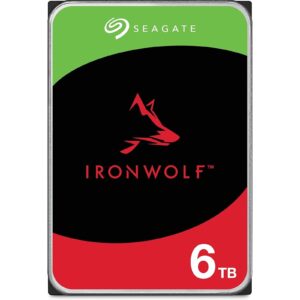 <b>Model</b><br/>Seagate IronWolf NAS ST6000VN006 6TB 3.5" 5400RPM 256MB Cache Sata lll Internal Hard Drive<br/><br/><b>Capacity</b><br/>6TB<br/><br/><b>Interface</b><br/>SATA 6GB/s<br/><br/><b>Features and Performance</b><br/><br/><b>Drive Bays Supported</b><br/>1-8 Bays<br/><br/><b>Recording Technology</b><br/>CMR<br/><br/><b>Drive Design (Air or Helium)</b><br/>Air<br/><br/><b>Workload Rate Limit (WRL)</b><br/>180<br/><br/><b>Rotational Vibration (RV) Sensor</b><br/>Yes<br/><br/><b>Dual-Plane Balance</b><br/>Yes<br/><br/><b>Error Recovery Control</b><br/>Yes<br/><br/><b>Max. Sustained Transfer Rate OD (MB/s)</b><br/>190MB/s<br/><br/><b>Spindle Speed (RPM)</b><br/> 5400<br/><br/><b>Cache</b><br/>256MB<br/><br/><b>Reliability</b><br/><br/><b>Load/Unload Cycles</b><br/>600