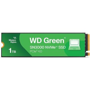<b>WD Green SN3000 NVMe SSD - 1TB</b><br/><br/><b>Features</b><br/>Highlights<br/>PCIe Gen 4.0 x4 Interface.<br/>Performance up to 5