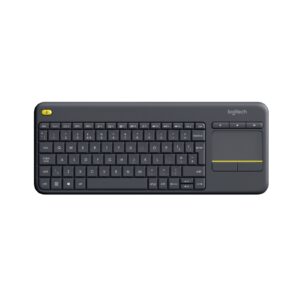 <b>K400 PLUS WIRELESS TOUCH KEYBOARD</b><br/>Relaxed wireless control of your PC connected TV<br/><br/><b>TOTAL CONTROL FROM THE COUCH</b><br/>Wireless plug-and-play keyboard with integrated touchpad for total control of your TV-connected PC from your couch. K400 is a quiet