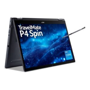<b>GENERAL</b><br/><br/><b>Model</b><br/>Acer TravelMate P4 Spin 14 TMP414RN-53 (NX.B22EK.00B)<br/><br/><b>Product Type</b><br/>2-in-1 Convertible Notebook (Flip Design)<br/><br/><b>Colour</b><br/>Slate Blue<br/><br/><b>OPERATING SYSTEM</b><br/><br/><b>Operating System</b><br/>Windows 11 Pro Education<br/><br/><b>PERFORMANCE</b><br/><br/><b>Processor Manufacturer</b><br/>Intel®<br/><br/><b>Processor Family</b><br/>Intel® Core™ i3 (13th Gen)<br/><br/><b>Processor</b><br/>Intel® Core™ i3-1315U<br/><br/><b>Processor Cores</b><br/>6 (2 Performance + 4 Efficient)<br/><br/><b>Processor Threads</b><br/>8<br/><br/><b>Processor Base Frequency</b><br/>1.2 GHz<br/><br/><b>Processor Boost Frequency</b><br/>Up to 4.5 GHz<br/><br/><b>Processor Cache</b><br/>10 MB<br/><br/><b>Graphics</b><br/>Intel® UHD Graphics<br/><br/><b>Memory</b><br/>8GB DDR4 SDRAM (1 x 8GB)<br/><br/><b>Memory Slots</b><br/>2 x SO-DIMM<br/><br/><b>Max Memory</b><br/>64GB<br/><br/><b>Storage</b><br/>256GB PCIe® 4.0 NVMe™ SSD<br/><br/><b>Storage Type</b><br/>SSD<br/><br/><b>Card Reader</b><br/>microSD Card Reader<br/><br/><b>Optical Drive</b><br/>None<br/><br/><b>DESIGN</b><br/><br/><b>Display</b><br/>14.0" WUXGA (1920 x 1200) IPS Touchscreen
